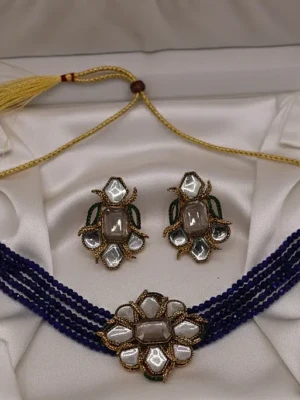 ST-001 GN+GY-1 TO 2 Doublet with Kundan Stone Choker
