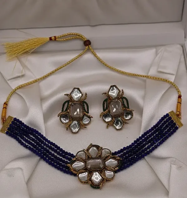 ST-001 GN+GY-1 TO 2 Doublet with Kundan Stone Choker