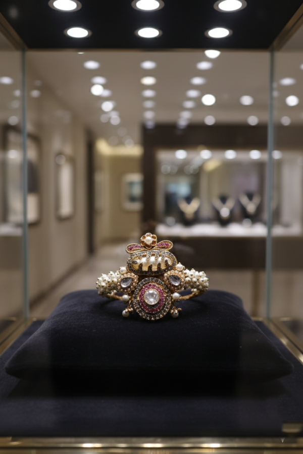 BS-001-PK+GY-Oval Pearl Kara(3)