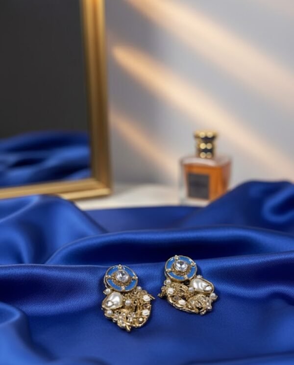 ES-014 1 TO 2 Oval Meena Studs Earrings (2)