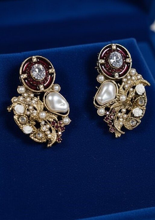 ES-015-MN-1 TO 2 Oval Meena Studs Earrings (3)