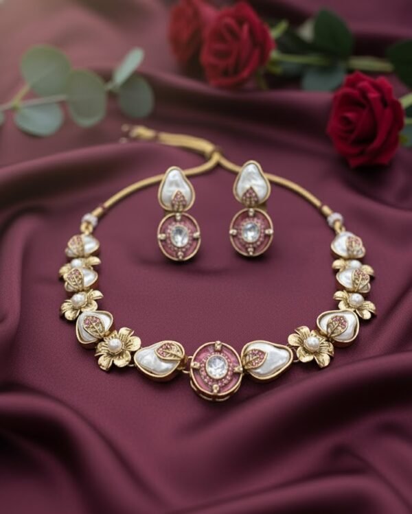 ST-041-PK Necklace Set Mother Of Pearl With (3)