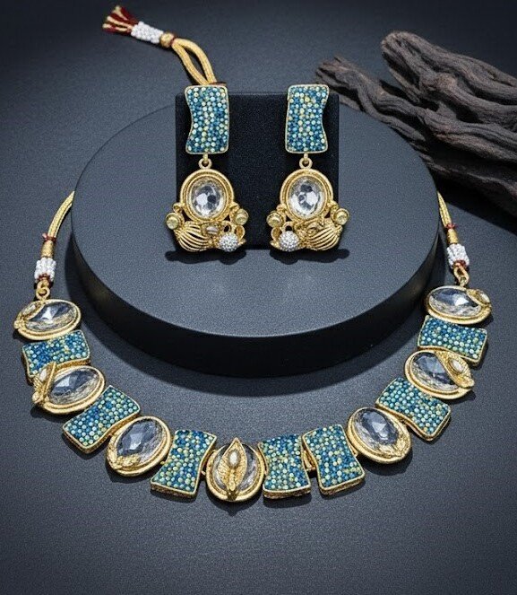 ST-092-SGN Turkish Choker - Charcoal Stone Choker(5)