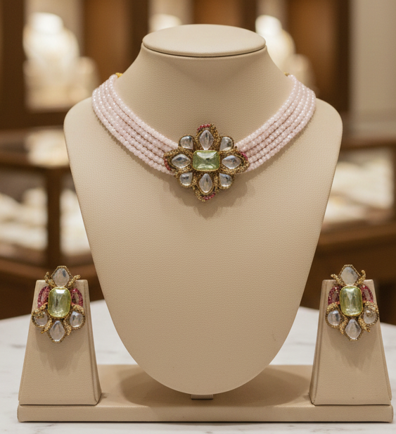 ST-106 MI+GN Doublet with Kundan Stone Choker (1)