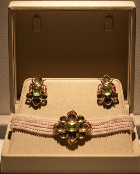 ST-106 MI+GN Doublet with Kundan Stone Choker (2)