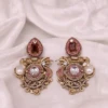 ES-031-PK-1-B Pink Baroque Drop Earrings (3)