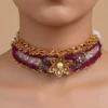 ST-047-MA-Fix Choker Title Fix Choker Purple Shaded Necklace Set (3)