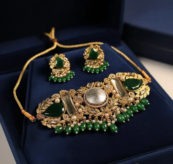 ST-059-GN Diamond Polki Choker (2)