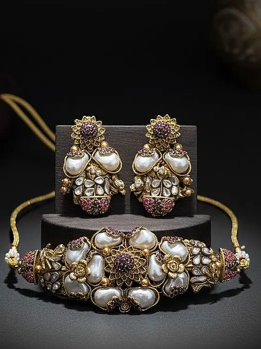 ST-091-BE+MN Mother Of Pearl Choker(1)