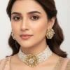 ST-107-Gol-(Pink Mala+Green Mala) Choker Set (2)