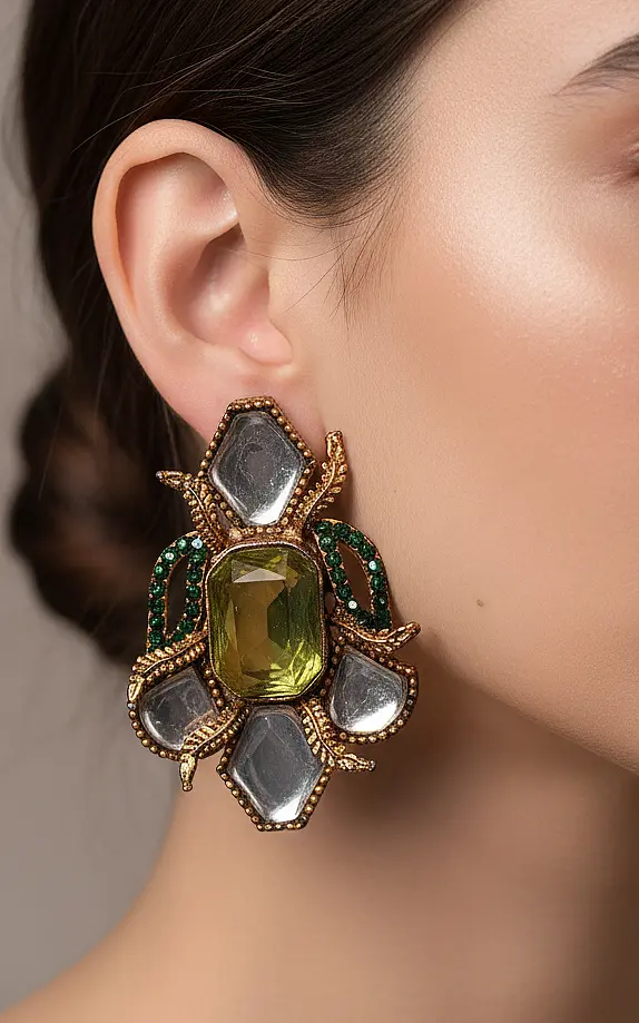 ST-114-GN+GN ( Green Mala ) Doublet With Kundan Stone Choker (2)