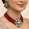 ST-119-MI+MI (Red Mala) Doublet With Kundan Stone Choker (1)