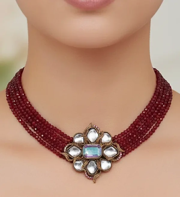 ST-119-MI+MI (Red Mala) Doublet With Kundan Stone Choker (3)