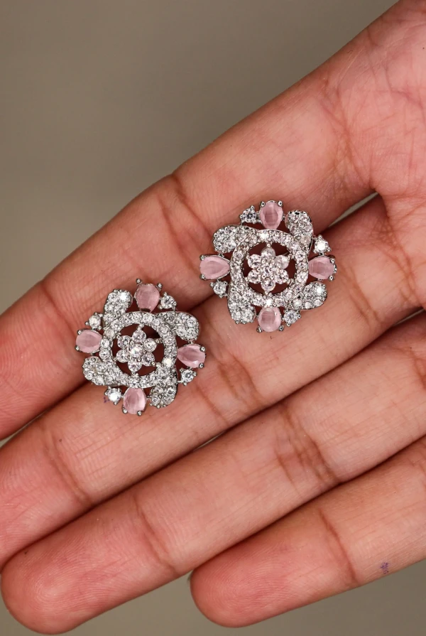 ES-062-PK (Silver with Pink Stone) (1)