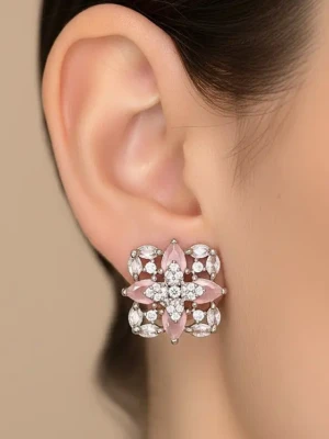ES-063 (Silver with Pink Stone)